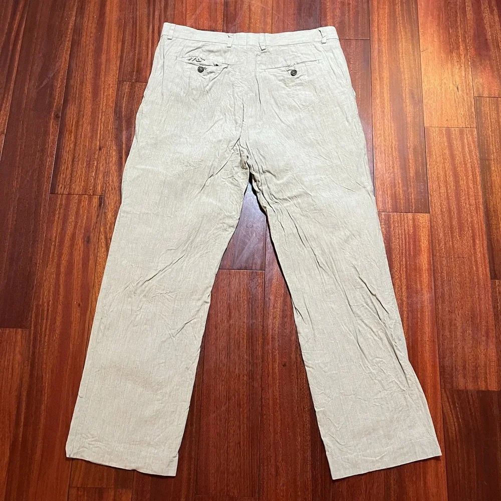 Banana Republic Pants Mens 34x30 Linen Blend Tailored Fit Dress Trousers Preppy
